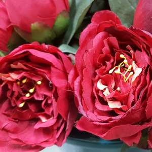 red artificial flowers