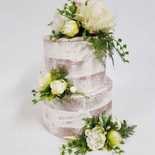 Artificial Cake Flowers (3 piece) - White Peony Rose