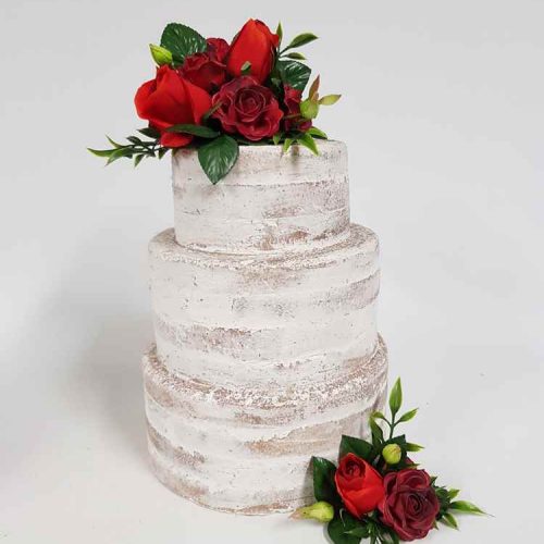 Artificial Cake Flowers "Red Rose" 2 Piece Set