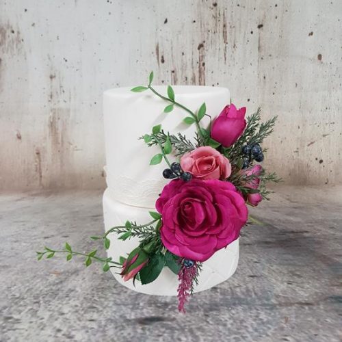 Artificial Cake Flowers (1 piece) Cascading - Magenta