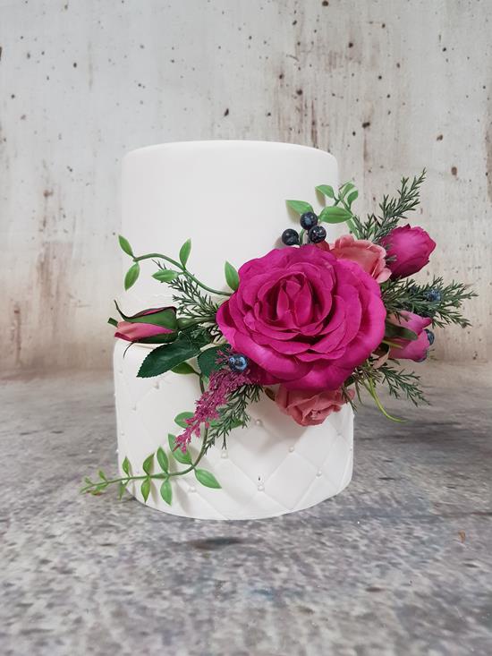 Artificial Cake Flowers (1 piece) Cascading - Magenta - Image 2