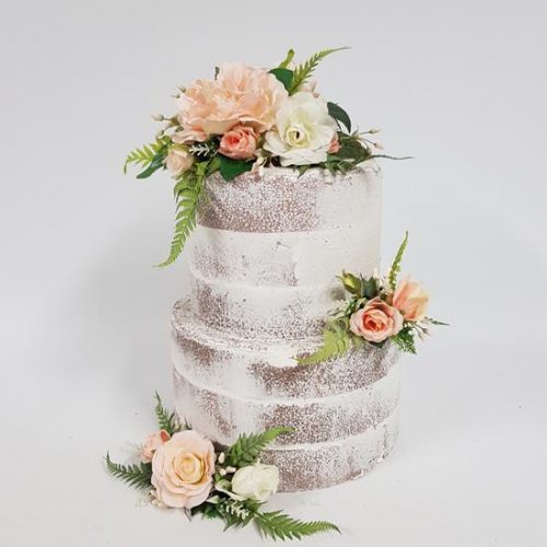 Artificial Cake Flowers (3 Piece) - Peach Bliss