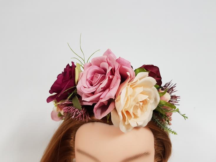 Pink/Peach Madness Flower Crown - Image 3
