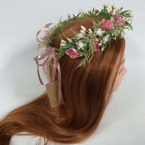 Artificial Flower Crown - "Playful Pink"