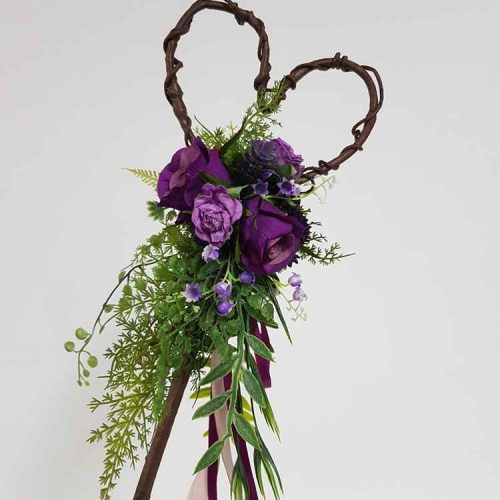 Artificial Flower Wand - Purple Heart