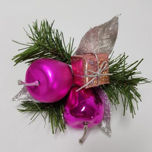 Christmas Apple Pick 20cm Pink