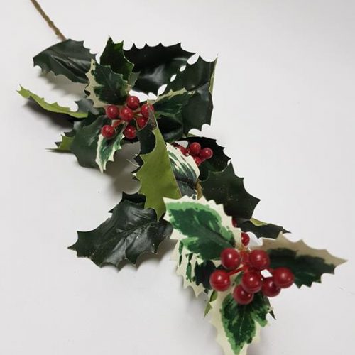 Christmas Holly Spray 65cm