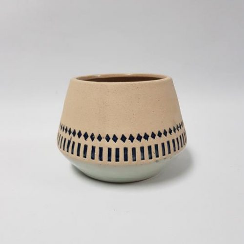 Diamond Squat Vase Navy 12cm