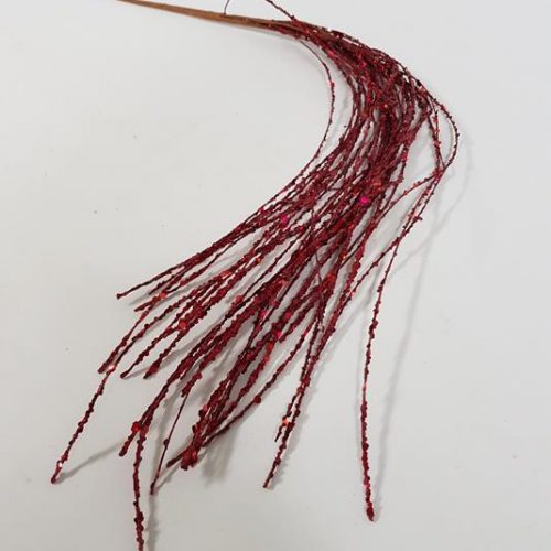 Glitter Grass Spray 80cm Red