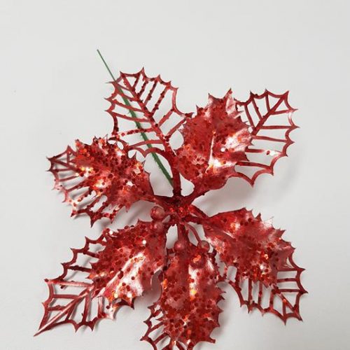 Poinsettia Pick 16cm Red