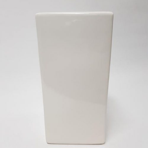 Square Ceramic Vase White 30cm