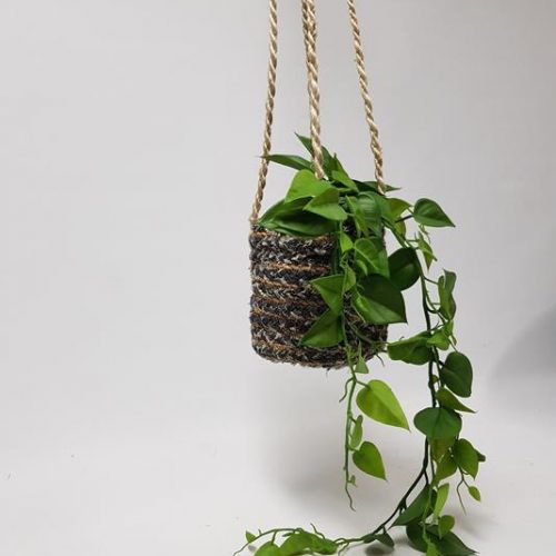 Seagrass Hanging Basket Blue Weave