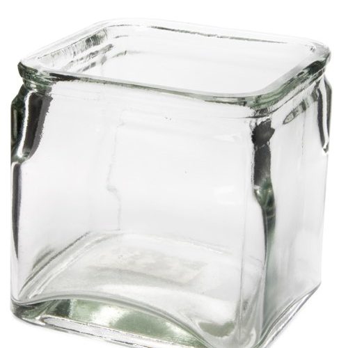 Glass Cube Vase 12cm