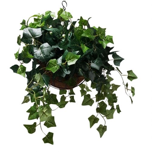 Artificial Ivy in Rattan Hanging Basket