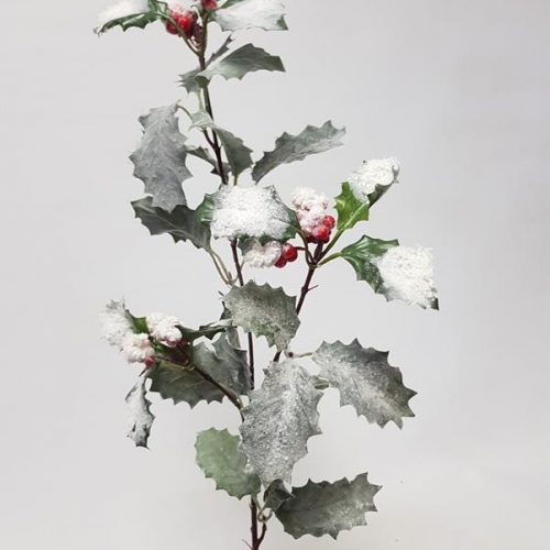 Frosty Christmas Holly 65cm