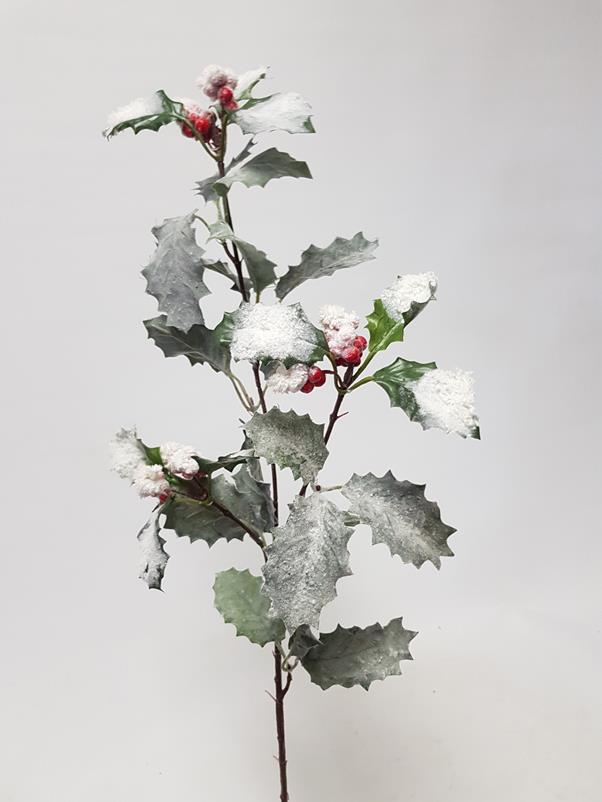 Frosty Christmas Holly 65cm