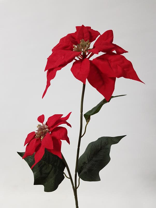 Poinsettia Stem Red 55cm