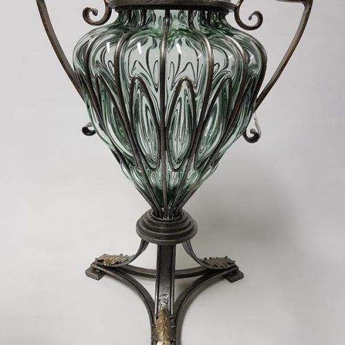 Napoleon Ornate Glass Metal Vase 50cm