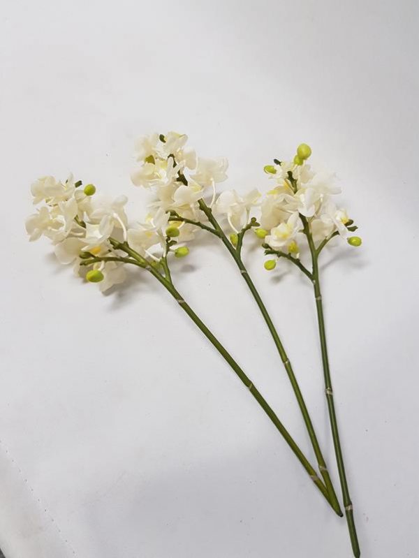 Artificial Dendrobium Orchid White 33cm