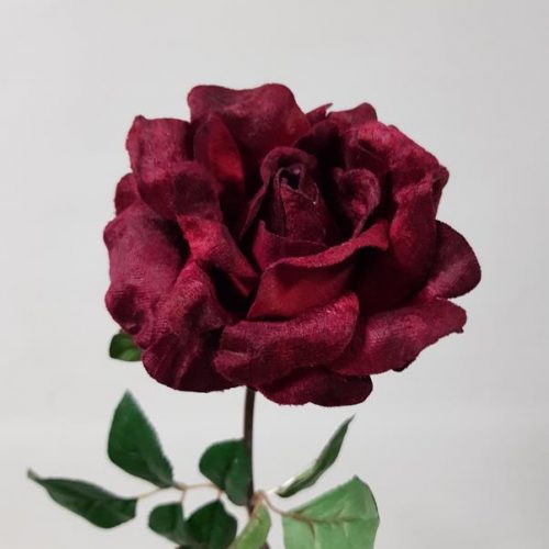 Artificial Rose Velvet Burgundy 30cm