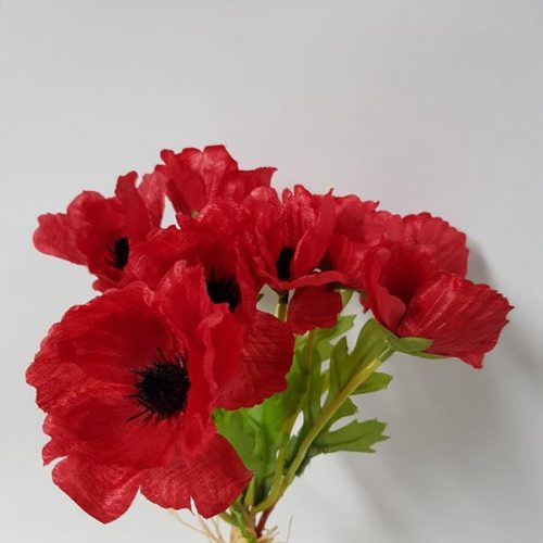Artificial Red Poppy Bunch 30cm