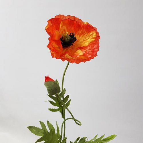 Artificial Poppy Orange 71cm