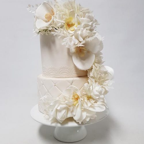 Artificial Cake Flowers Cascading - "Winter"
