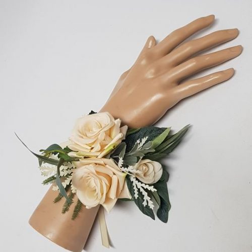 Willow Artificial Floral Wrist Corsage (Ribbon Band)