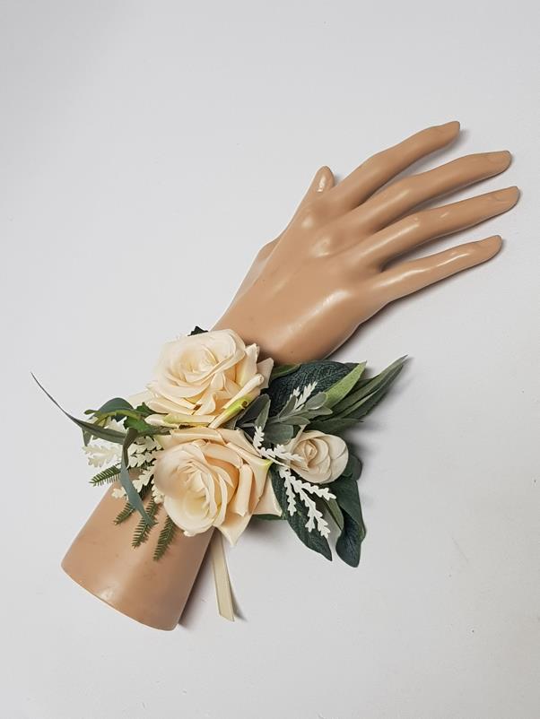 Willow Artificial Floral Wrist Corsage (Ribbon Band)