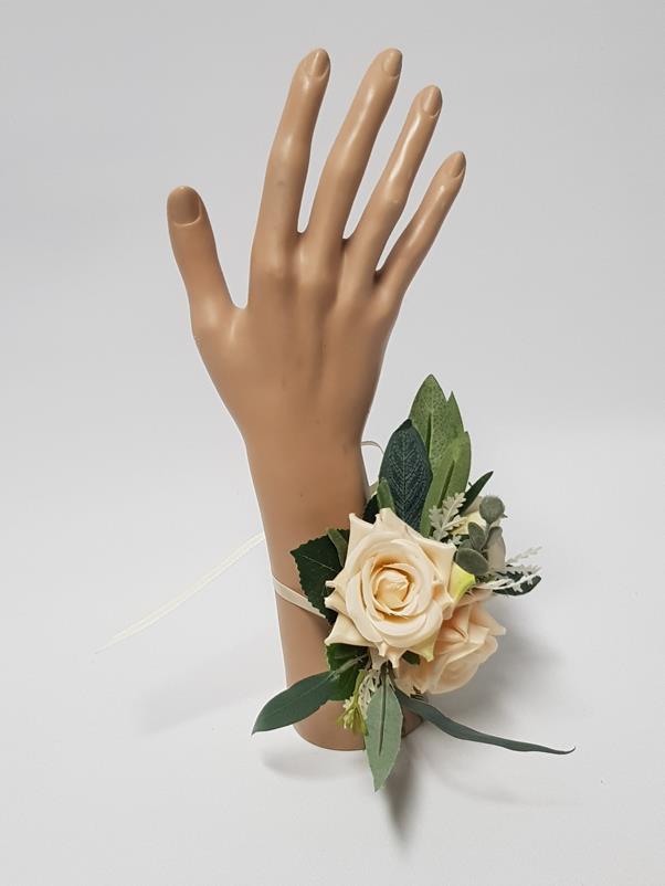 Willow Artificial Floral Wrist Corsage (Ribbon Band) - Image 3