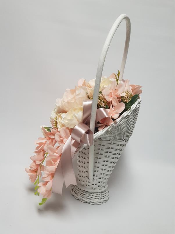 Artificial Flower Girl Basket - Raine - Image 3