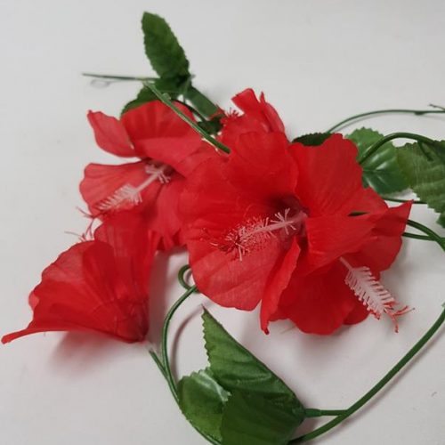 Chain of Hibiscus Garland Red 180cm