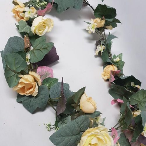 Mixed Rose Garland Cream 180cm