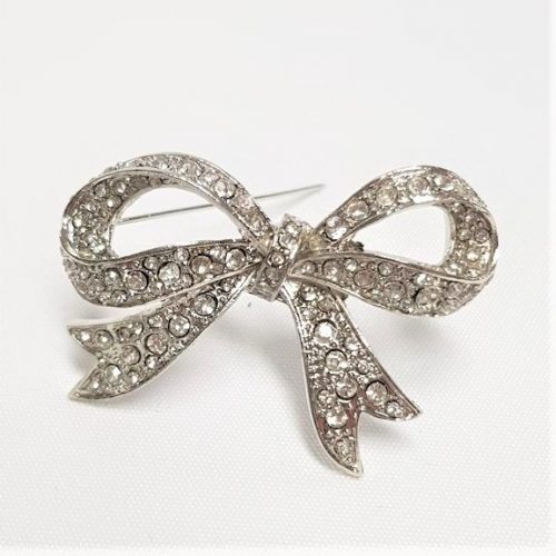 Rhinestone Bow Brooch - Style 12