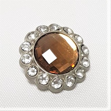 Rhinestone Button Amber - Style 13