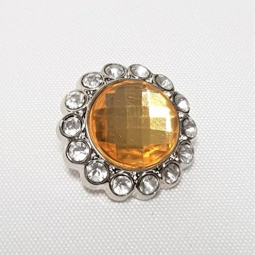 Rhinestone Button Orange - Style 12