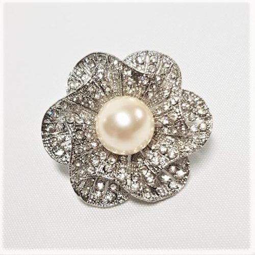 Rhinestone Pearl Brooch - Style 8