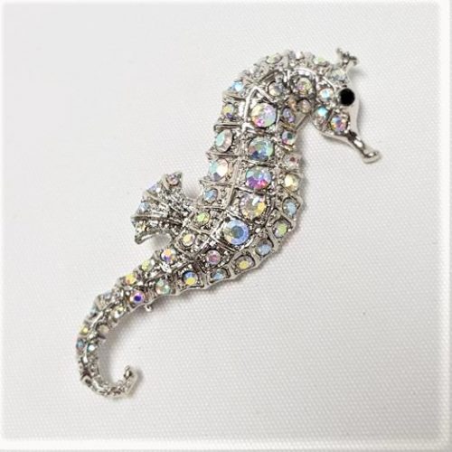 Rhinestone Seahorse Brooch - Style 9