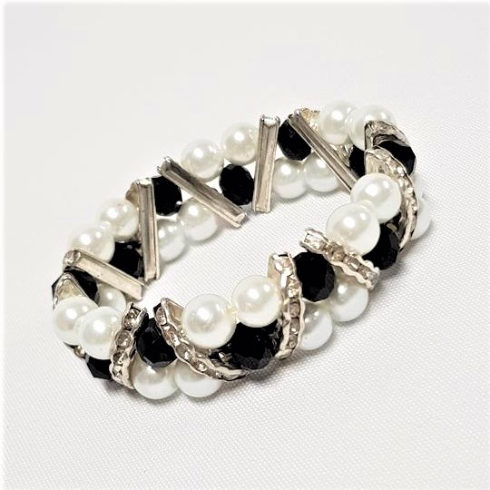 Rhinestone and Pearl Corsage Bracelet -Style 33