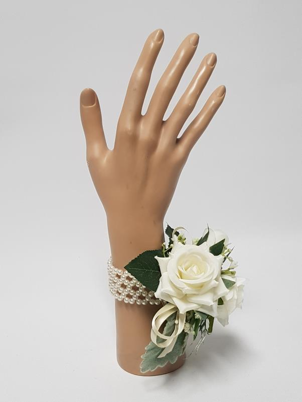 Artificial Wrist Corsage - Riley (Pearl Band) - Image 2