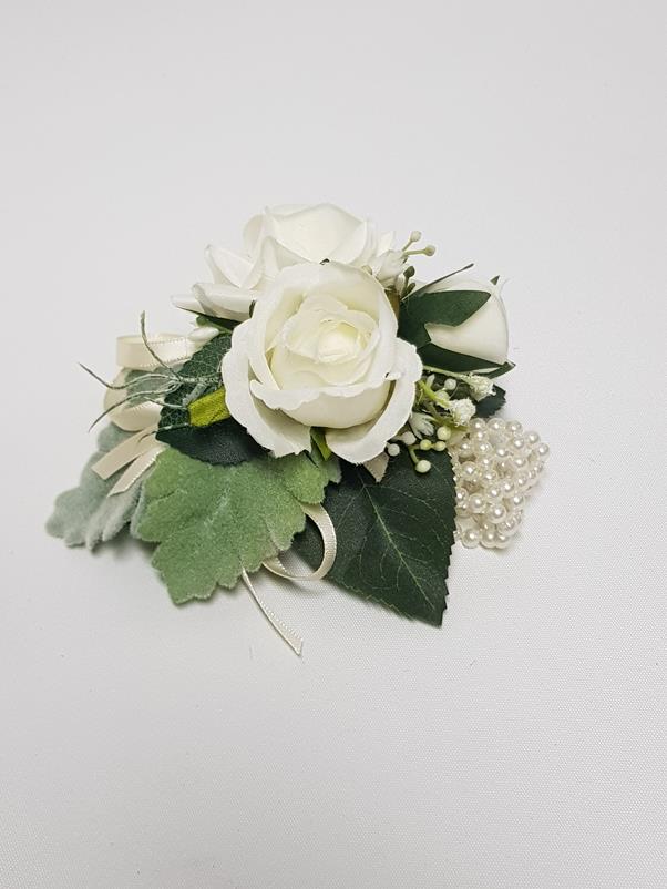 Artificial Wrist Corsage - Riley (Pearl Band) - Image 3