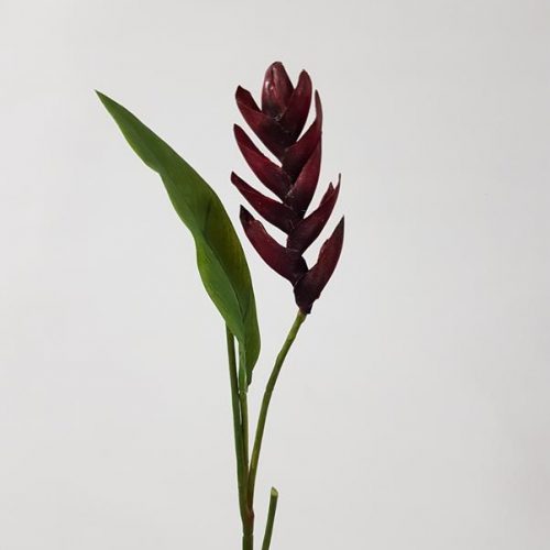 Artificial Heliconia Flower Burgundy 72cm