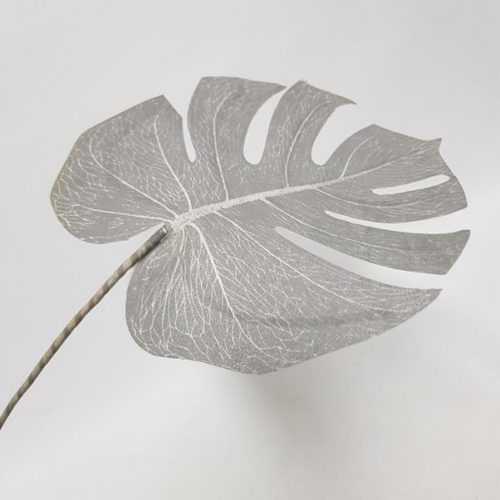 Grey Monstera Leaf 64cm