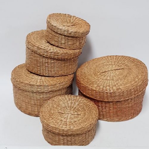 Seagrass Nesting Basket with lid Set