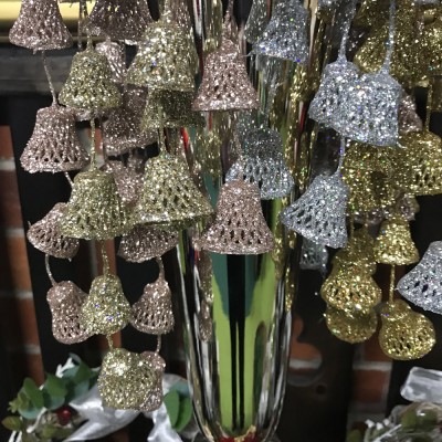Hanging Glitter Bells 64cm
