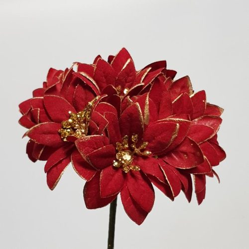 Christmas Poinsettia Bunch Red x 12