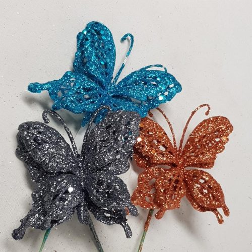 Glitter Butterfly Pick 17cm