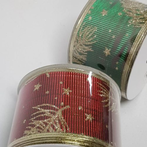 Metallic Leaf Ribbon 65mm