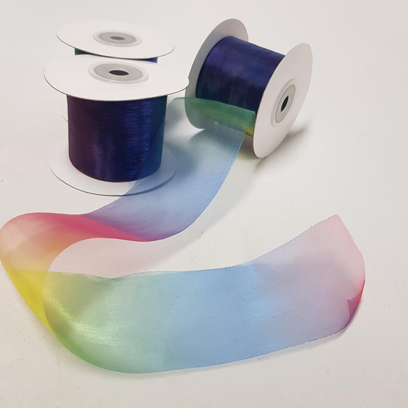 Rainbow Organza Ribbon 50mm - Image 4