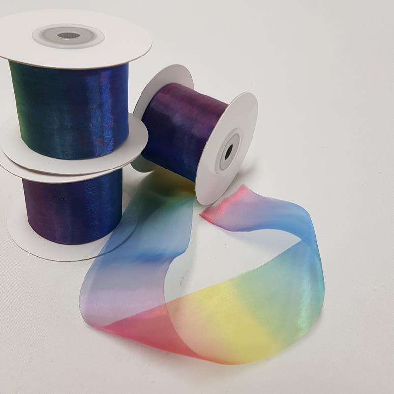 Rainbow Organza Ribbon 50mm - Image 2